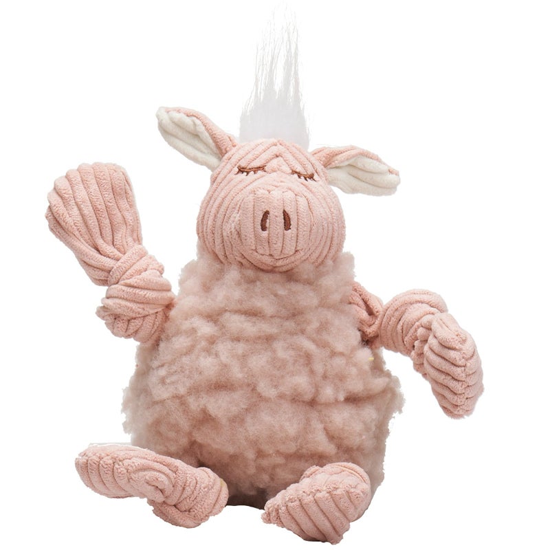 HuggleHounds Knottie Plush Dog Toy - Dog Stuffed Animal Toy, Squeaky Puppy Toys, for Small, Medium & Large Dogs, Durable Plush to Keep Them Busy - Penelope Pig, Small - Image 1